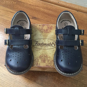 Navy FootMates "Danielle" Double strap Mary-Janes